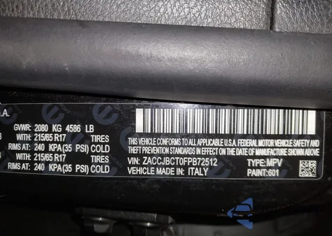 2015 Jeep Renegade Trailhawk z USA, uszkodzony, nr VIN ZACCJBCT0FPB72512